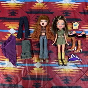 Vintage 2001 Y2K Bratz Dolls Lot Of 2 With Accessories 10”